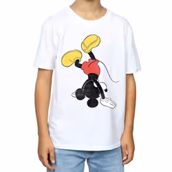 Disney Boys Mickey Mouse Upside Down T-Shirt - 7-8 Years, White