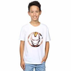 Marvel Boys Iron Man Montage Symbol T-Shirt - 12-13 Years, White