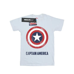 Marvel Mens Captain America Shield Text T-Shirt