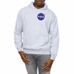 NASA Mens Classic Insignia Chest Logo Hoodie - XXL, Sports Grey