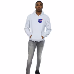 NASA Mens Classic Insignia Chest Logo Hoodie - XXL, Sports Grey