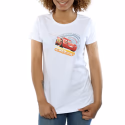 Cars Womens/Ladies Lightning McQueen Cotton T-Shirt - XXL, White