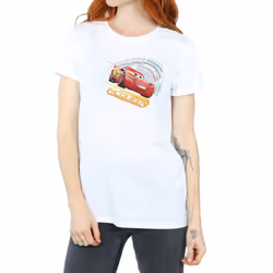 Disney Womens/Ladies Cars Lightning McQueen Cotton Boyfriend T-Shirt - L, White