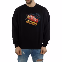 Disney Mens Cars Lightning McQueen Sweatshirt - XL, Black