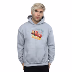 Disney Mens Cars Lightning McQueen Hoodie - S, Sports Grey
