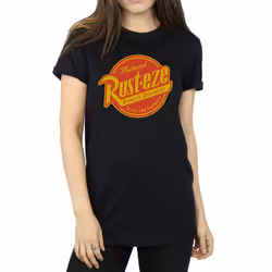 Disney Womens/Ladies Cars Rust-Eze Logo Cotton Boyfriend T-Shirt - S, Black