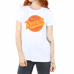 Disney Womens/Ladies Cars Rust-Eze Logo Cotton Boyfriend T-Shirt - L, White