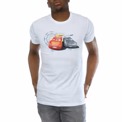 Disney Mens Cars Lightning Vs Storm T-Shirt - XXL, White