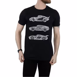 Disney Mens Cars Text Racers T-Shirt - S, Black