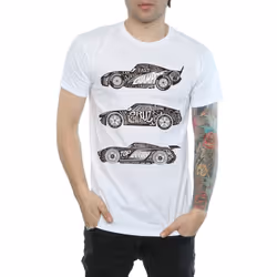 Disney Mens Cars Text Racers T-Shirt - S, White