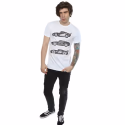 Disney Mens Cars Text Racers T-Shirt - S, White