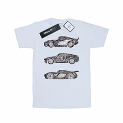 Disney Mens Cars Text Racers T-Shirt - XXL, White