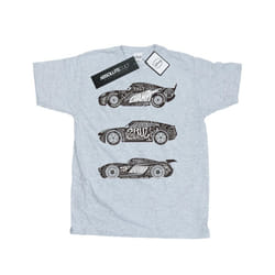 Disney Mens Cars Text Racers T-Shirt - S, Sports Grey