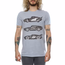 Disney Mens Cars Text Racers T-Shirt - S, Sports Grey