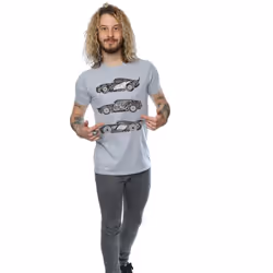 Disney Mens Cars Text Racers T-Shirt - S, Sports Grey