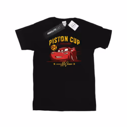 Disney Mens Cars Piston Cup Champion T-Shirt - S, Black