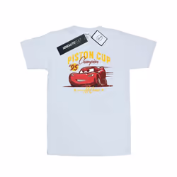 Disney Mens Cars Piston Cup Champion T-Shirt - L, White