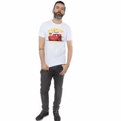 Disney Mens Cars Piston Cup Champion T-Shirt - L, White