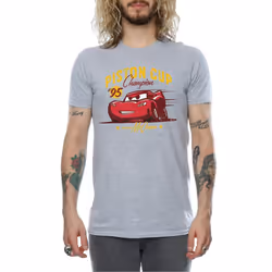 Disney Mens Cars Piston Cup Champion T-Shirt - S, Sports Grey