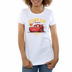 Disney Womens/Ladies Cars Piston Cup Champion Cotton T-Shirt - S, White