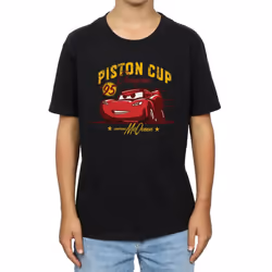 Disney Boys Cars Piston Cup Champion T-Shirt - 12-13 Years, Black