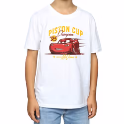 Disney Boys Cars Piston Cup Champion T-Shirt - 12-13 Years, White