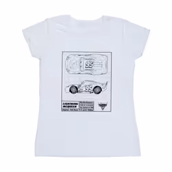 Disney Womens/Ladies Cars Lightning McQueen Blueprint Cotton T-Shirt - L, White