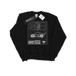 Disney Mens Cars Lightning McQueen Blueprint Cotton Sweatshirt - XL, Black