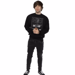 Disney Mens Cars Lightning McQueen Blueprint Cotton Sweatshirt - XL, Black
