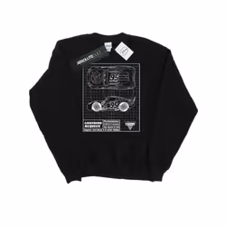 Disney Mens Cars Lightning McQueen Blueprint Cotton Sweatshirt - 3XL, Black
