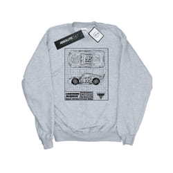 Disney Mens Cars Lightning McQueen Blueprint Cotton Sweatshirt - S, Sports Grey