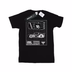 Disney Mens Cars Cruz Ramirez Blueprint T-Shirt - S, Black