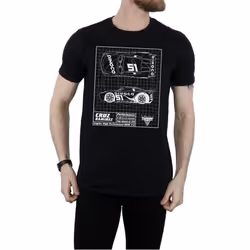 Disney Mens Cars Cruz Ramirez Blueprint T-Shirt - S, Black