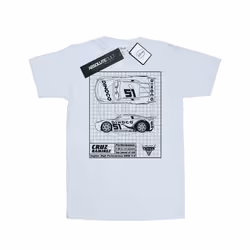 Disney Mens Cars Cruz Ramirez Blueprint T-Shirt - S, White