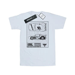 Disney Mens Cars Cruz Ramirez Blueprint T-Shirt - XL, White
