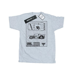 Disney Mens Cars Cruz Ramirez Blueprint T-Shirt - S, Sports Grey