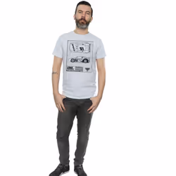 Disney Mens Cars Cruz Ramirez Blueprint T-Shirt - S, Sports Grey