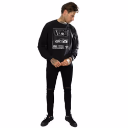 Disney Mens Cars Cruz Ramirez Blueprint Sweatshirt - XXL, Black