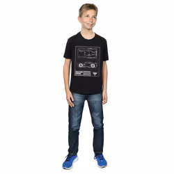Disney Boys Cars Jackson Storm Blueprint T-Shirt - 12-13 Years, Black