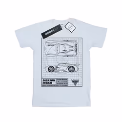 Disney Boys Cars Jackson Storm Blueprint T-Shirt - 12-13 Years, White