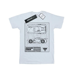 Disney Boys Cars Jackson Storm Blueprint T-Shirt - 12-13 Years, White
