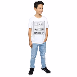 Disney Boys Cars Jackson Storm Blueprint T-Shirt - 12-13 Years, White