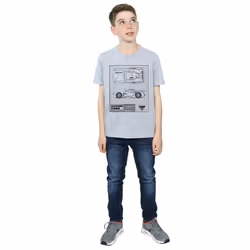 Disney Boys Cars Jackson Storm Blueprint T-Shirt - 12-13 Years, Sports Grey
