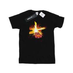 Disney Mens Cars Lightning McQueen Burst T-Shirt - S, Black