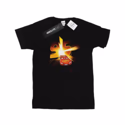Disney Mens Cars Lightning McQueen Burst T-Shirt - XXL, Black