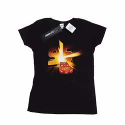 Disney Womens/Ladies Cars Lightning McQueen Burst Cotton T-Shirt - XXL, Black