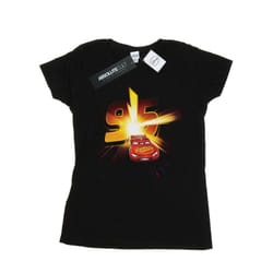 Disney Womens/Ladies Cars Lightning McQueen Burst Cotton T-Shirt - XXL, Black