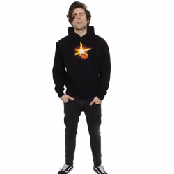 Disney Mens Cars Lightning McQueen Burst Hoodie - XL, Black