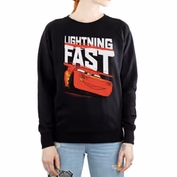 Disney Womens/Ladies Cars Lightning Fast Sweatshirt - XXL, Black