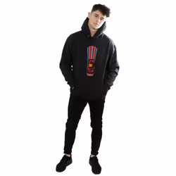 Disney Mens Cars Lightning McQueen Stripes Hoodie - S, Black